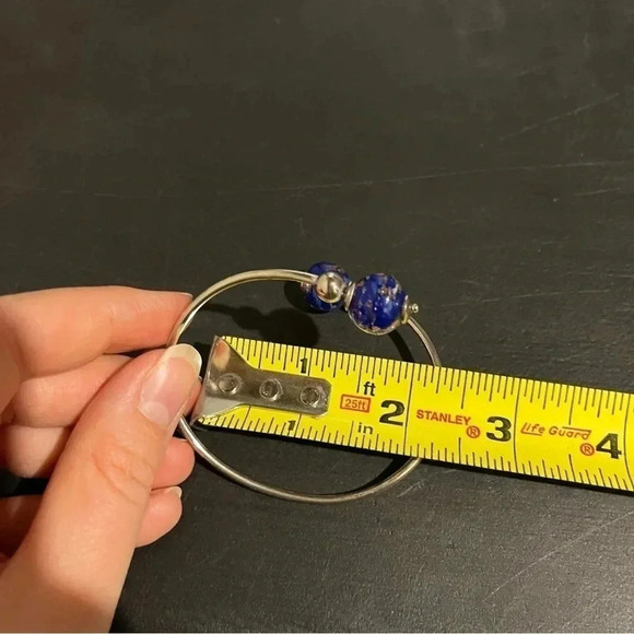 Spring Wrap Bracelet Blue Charms Silver Color - Picture 5 of 5